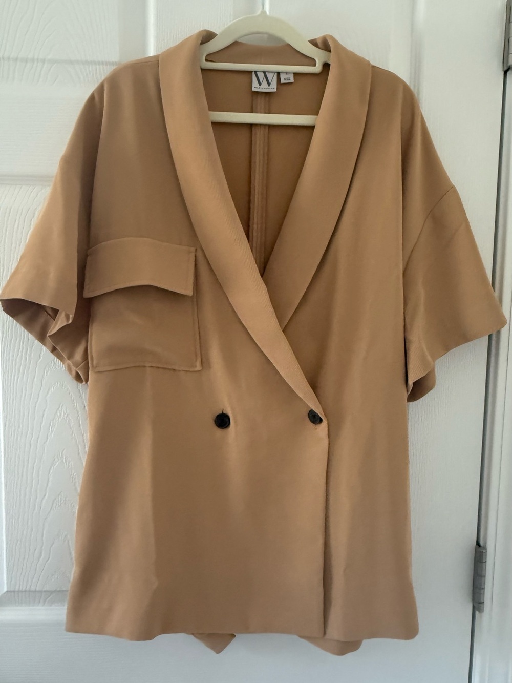 Worthington Camel Belted Short Sleeve Blazer Jacket NWT Size Large